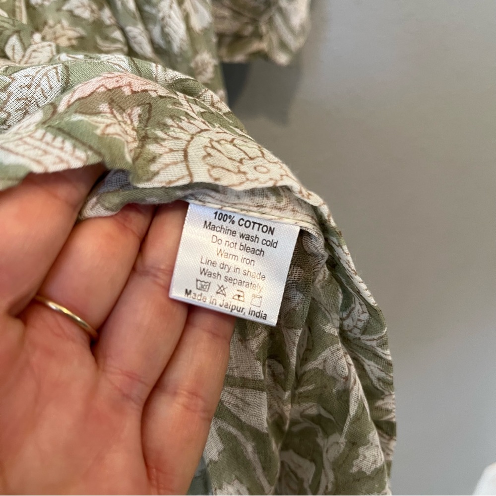 NEW Daughters Of India Diya Pistachio Green Gauze Boho Sundress Mini Dress large - Picture 7 of 9